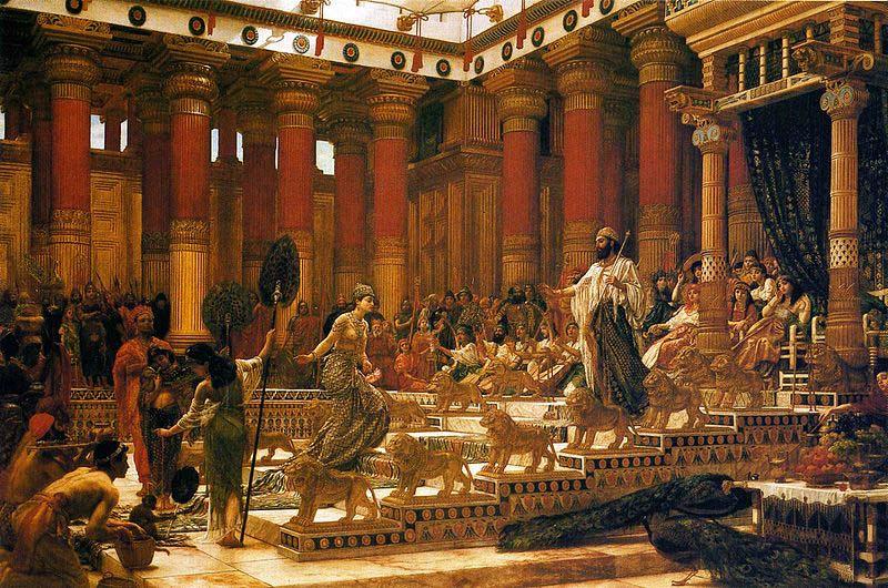 Sir Edward john poynter,bt.,P.R.A 'The Visit of the Queen of Sheba to King Solomon' France oil painting art